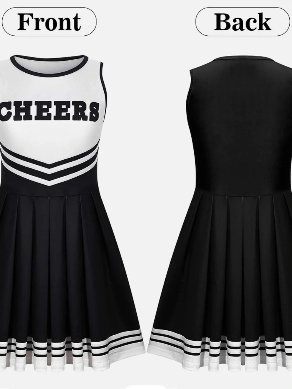Black & White 'CHEERS' Cheerleading kid’s costume